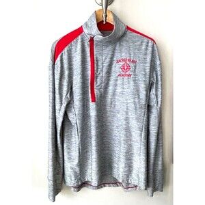 Sacred Heart Academy 1/4 Zip Pullover Women's M Gray & Red Under Armour Loose